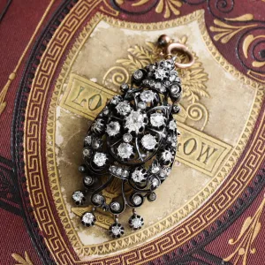 Oh Glittering Rhapsody!! Antique French Diamond Brooch/Pendant