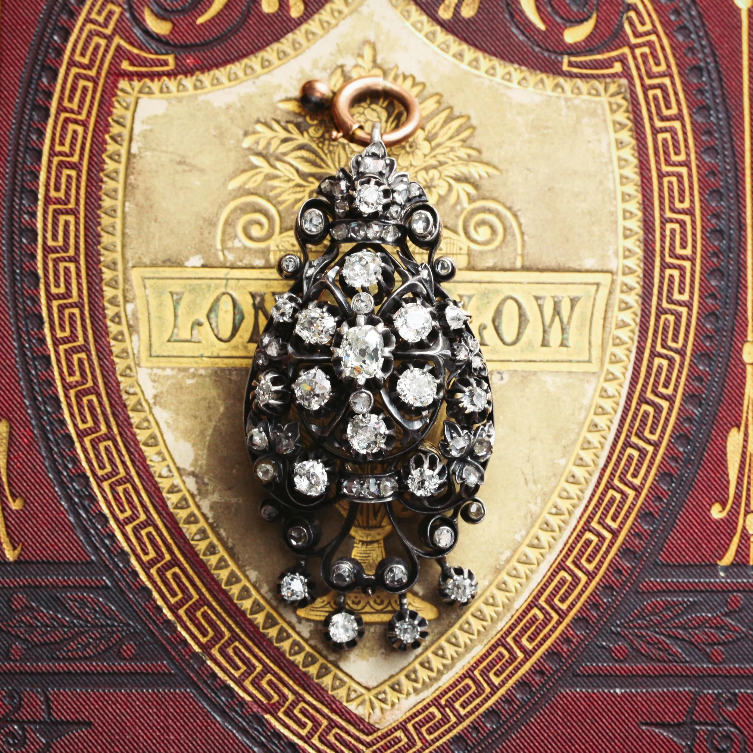 Oh Glittering Rhapsody!! Antique French Diamond Brooch/Pendant