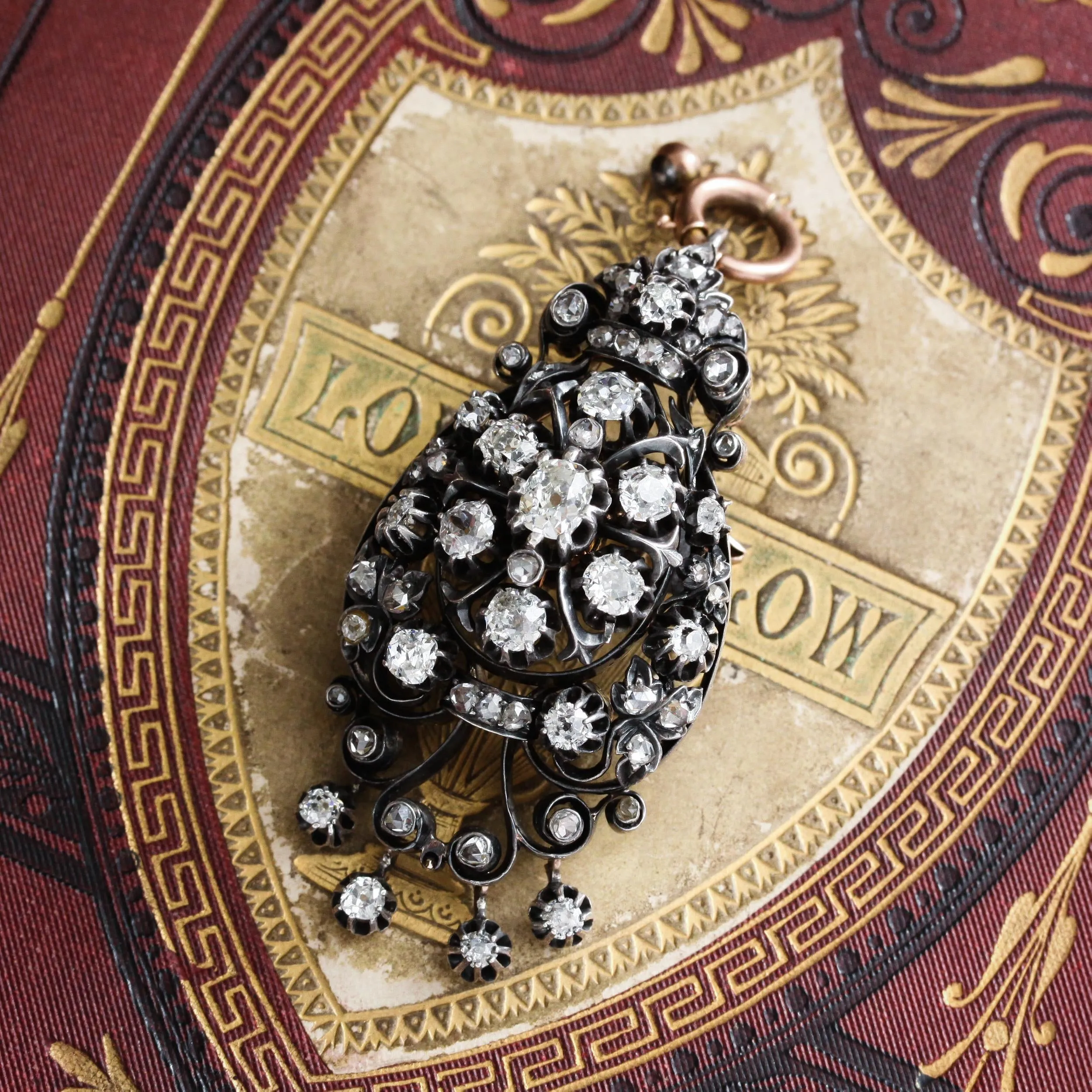 Oh Glittering Rhapsody!! Antique French Diamond Brooch/Pendant