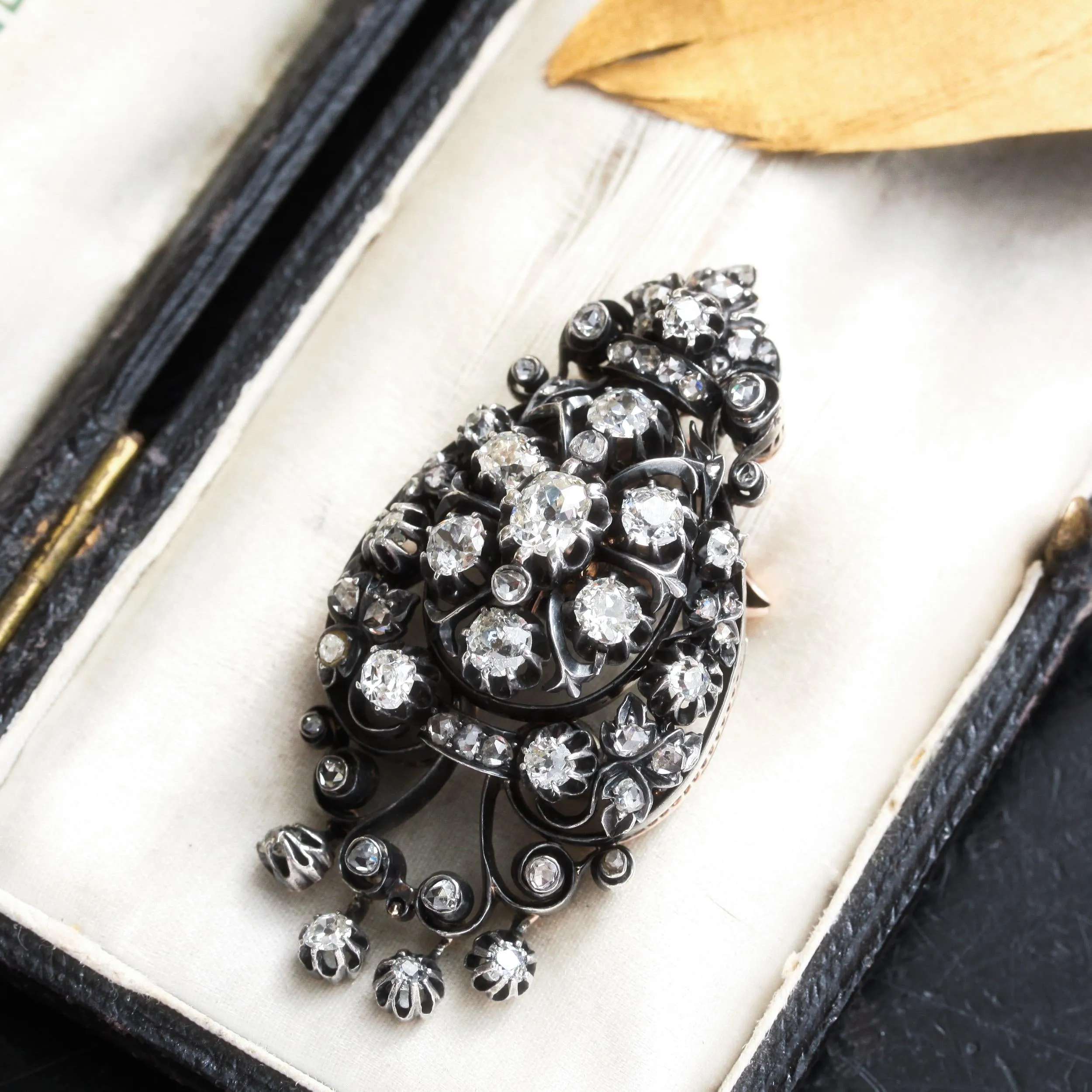 Oh Glittering Rhapsody!! Antique French Diamond Brooch/Pendant