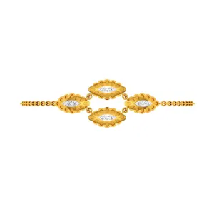 Oval Series Diamond And Gold Bracelet Design