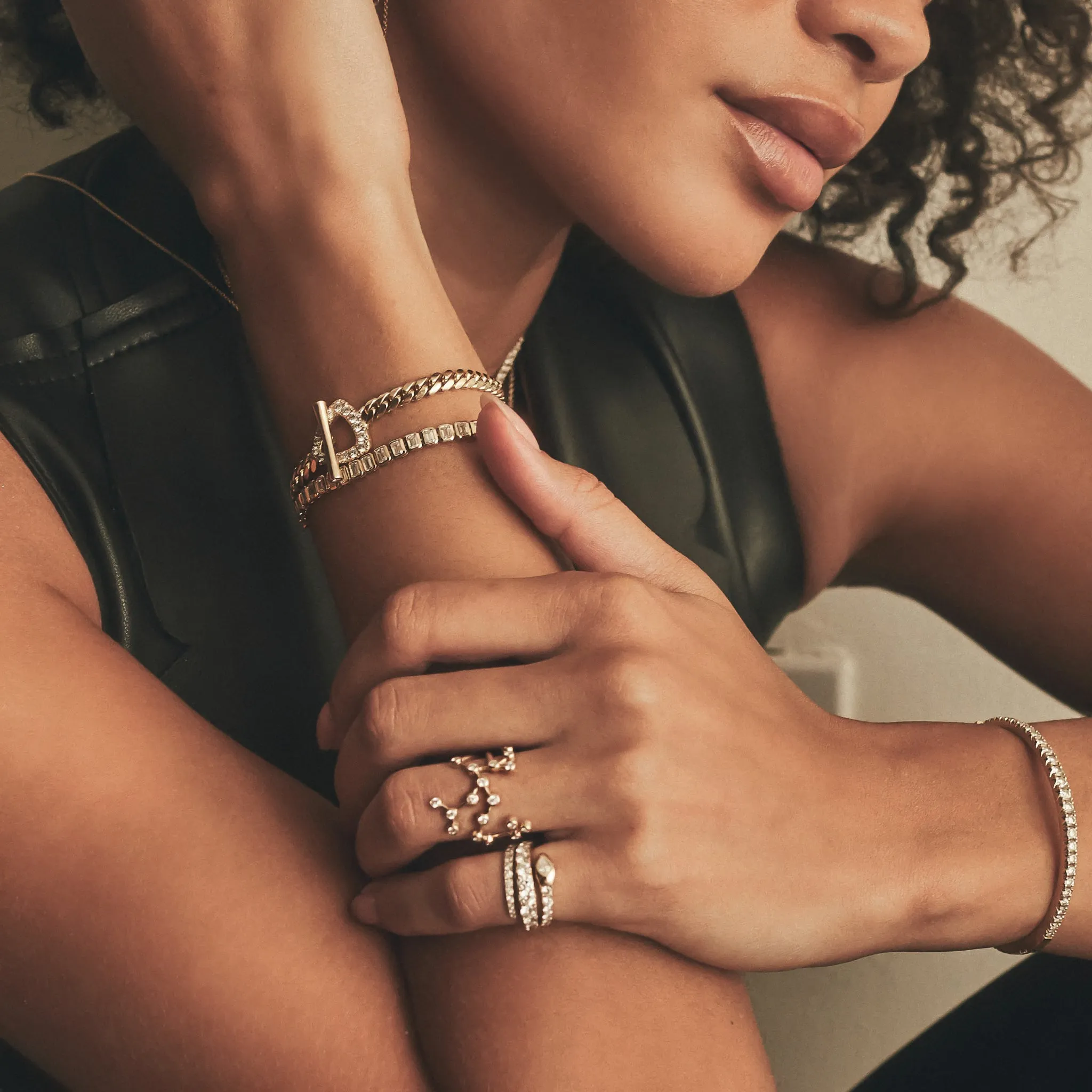 Pavé Diamond Trillion Toggle Bracelet | Ready to Ship