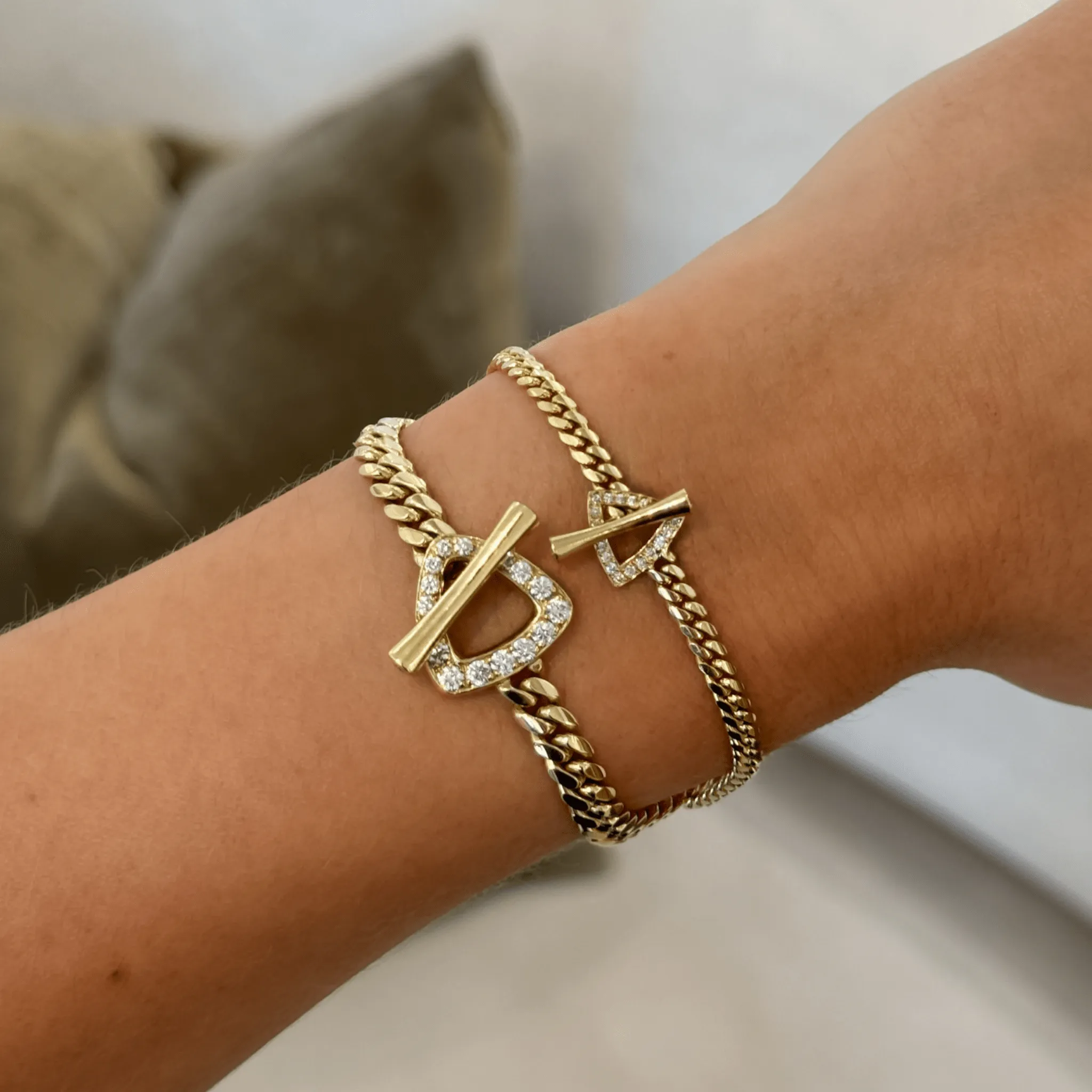 Pavé Diamond Trillion Toggle Bracelet | Ready to Ship