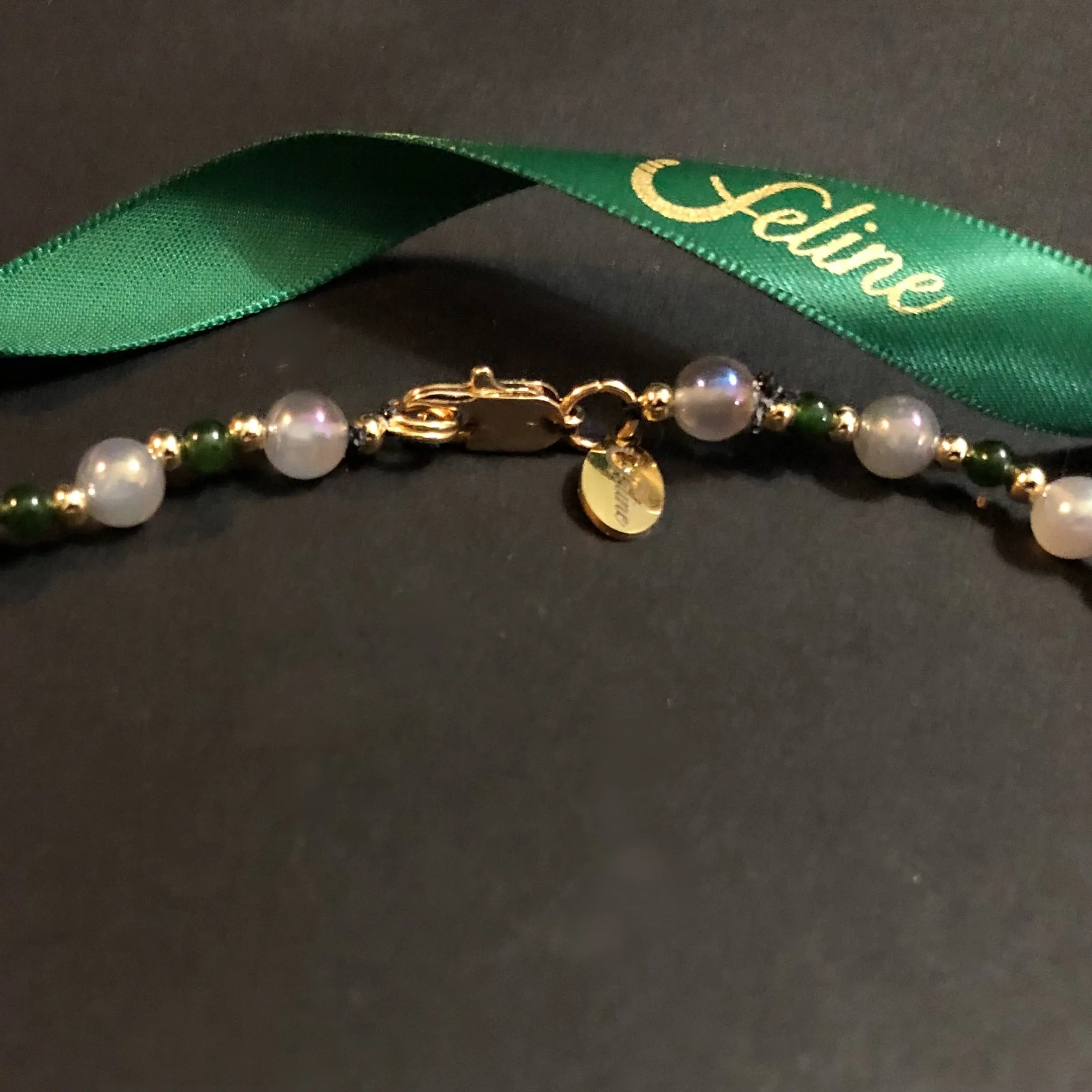 Pavlova Moon Stone   Nephrite Jade necklace