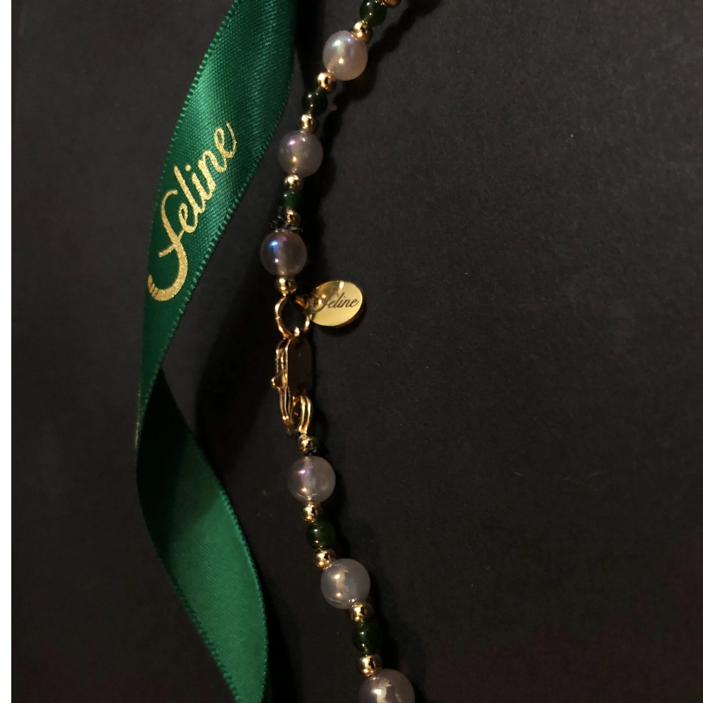 Pavlova Moon Stone   Nephrite Jade necklace