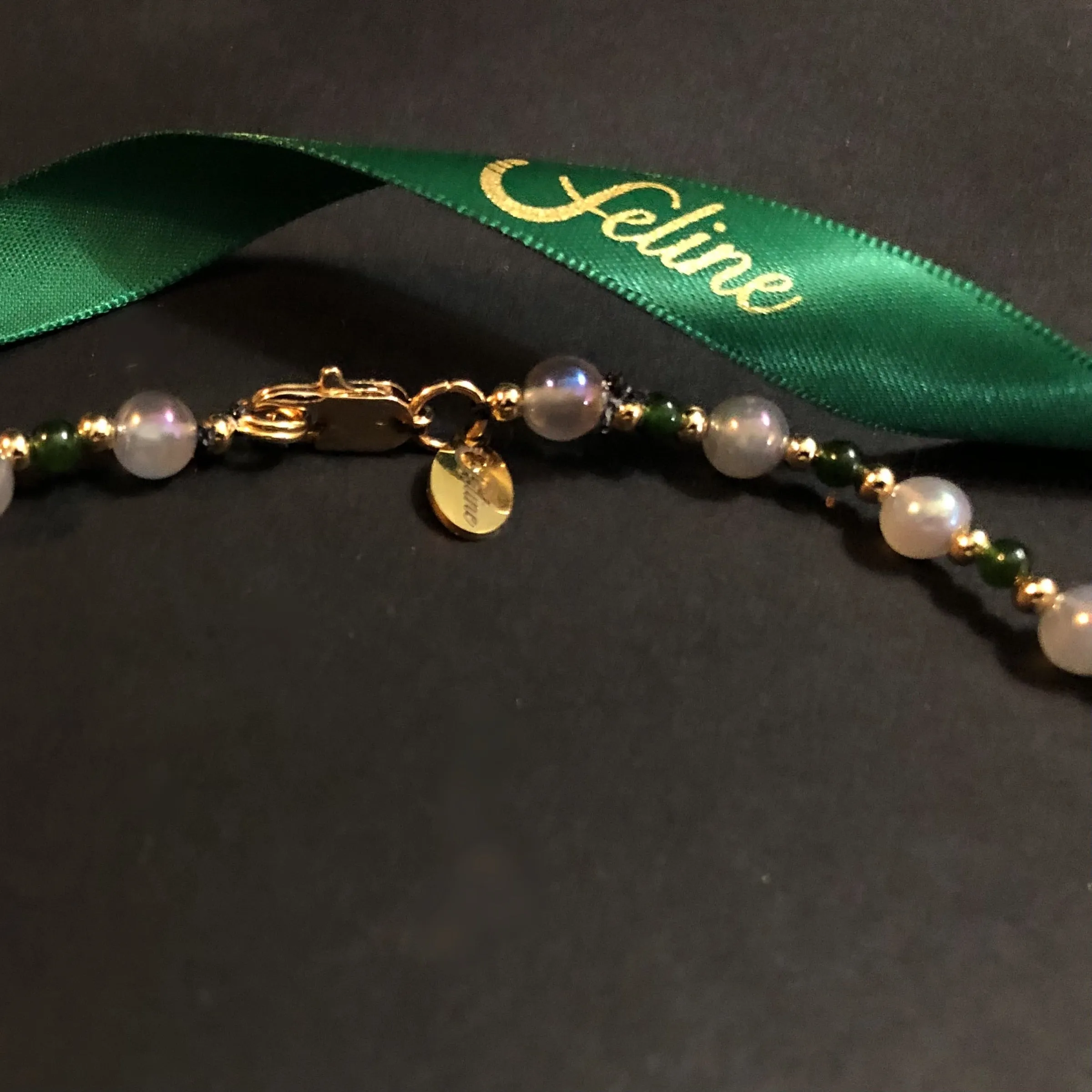 Pavlova Moon Stone   Nephrite Jade necklace