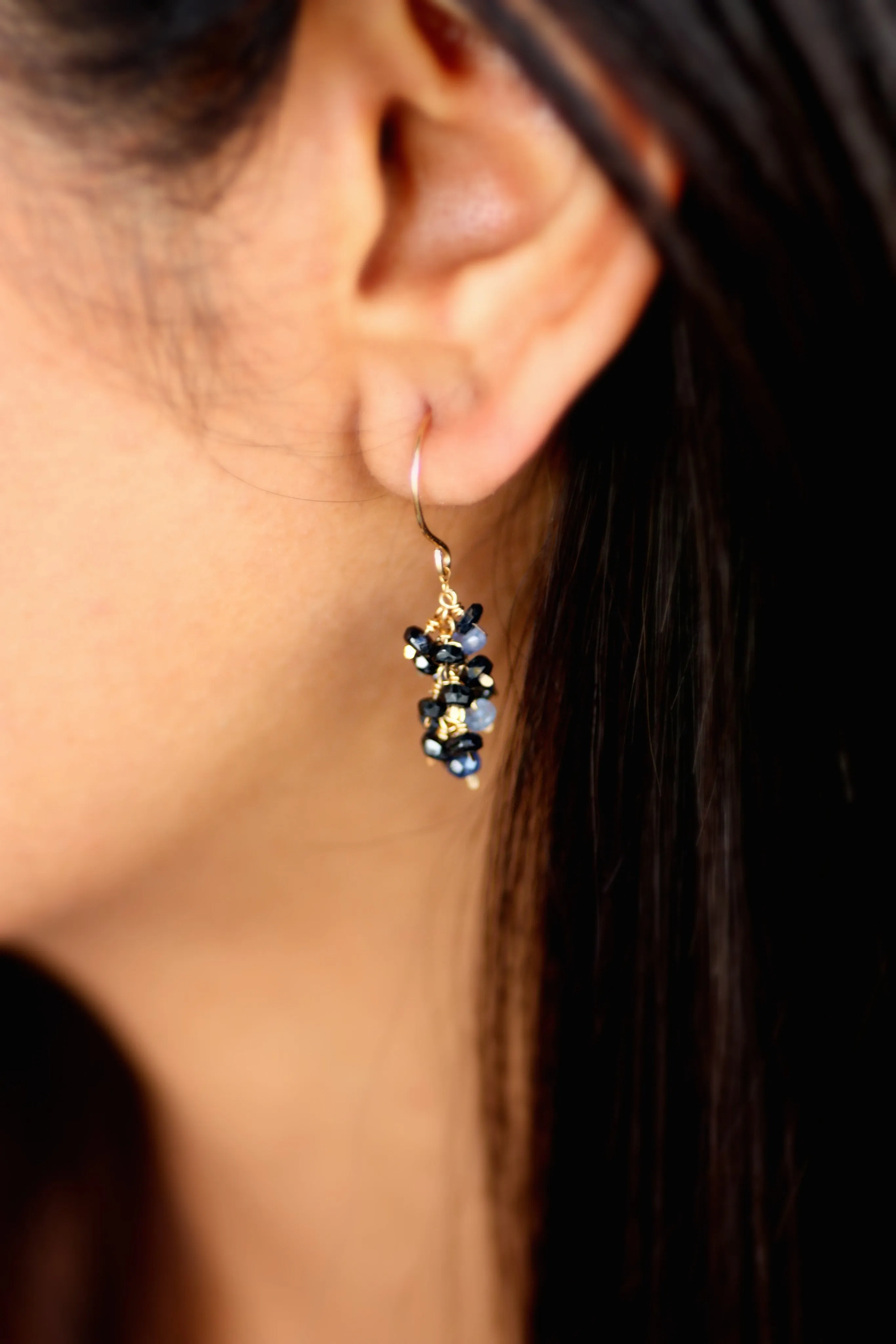 Peach Citrine Cluster Earrings