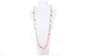 Peach Culture Freshwater Baroque Pearl Necklace 15mmx30mm