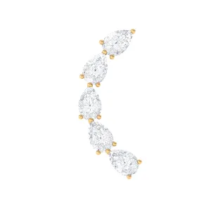 Pear Shape Diamond Crawler Earring for Cartilage Piercing