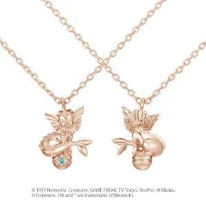 [Pokémon]Vaporeon & Pokéball necklace K18 rose gold