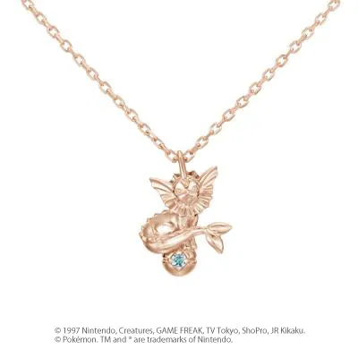[Pokémon]Vaporeon & Pokéball necklace K18 rose gold