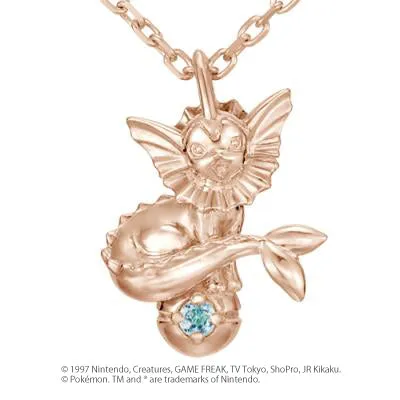 [Pokémon]Vaporeon & Pokéball necklace K18 rose gold