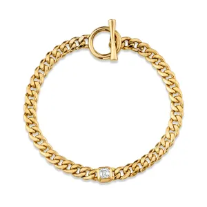 Queen Asscher Cut Diamond Hollow Cuban Bracelet | Ready to Ship