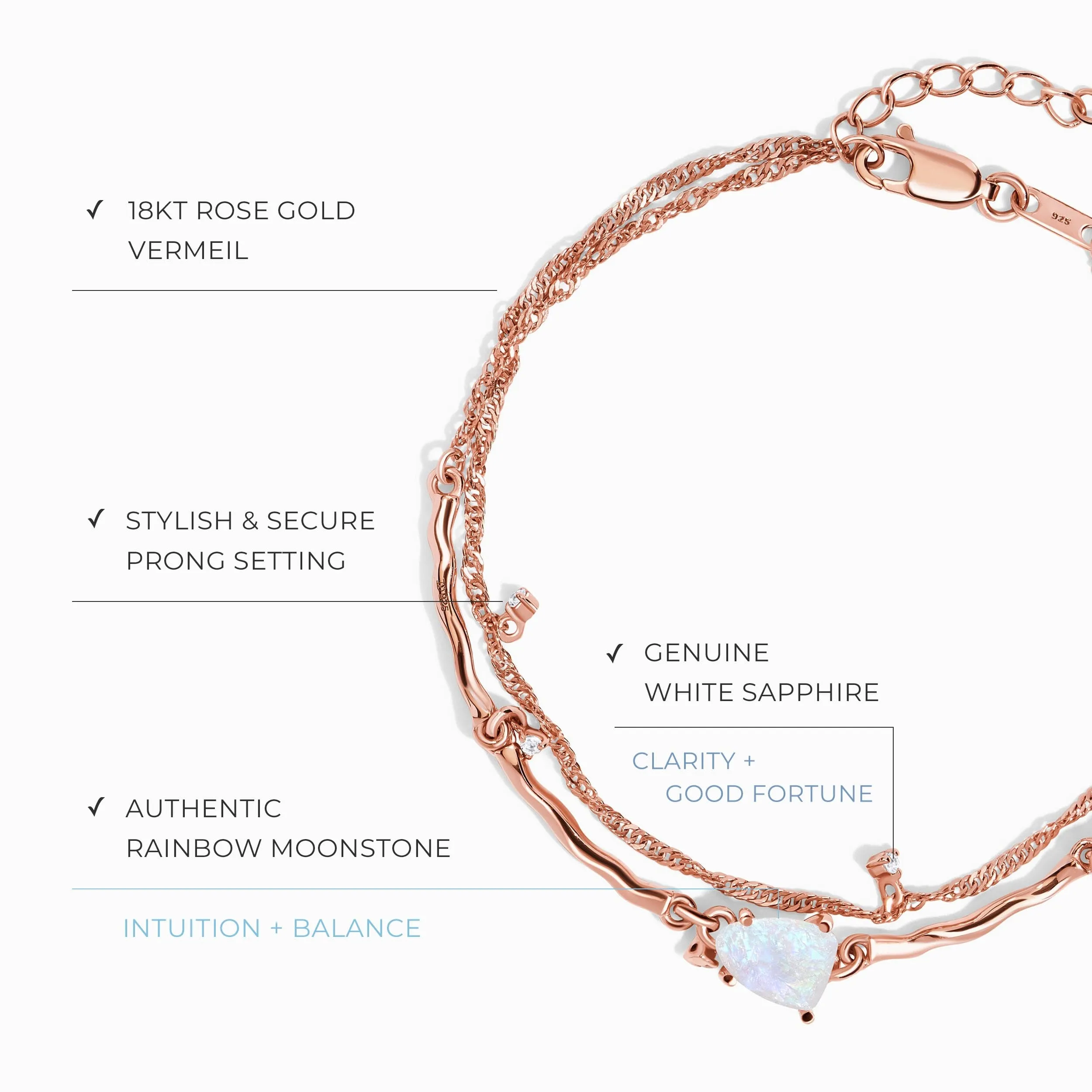 Raw Crystal Bracelet - Flow