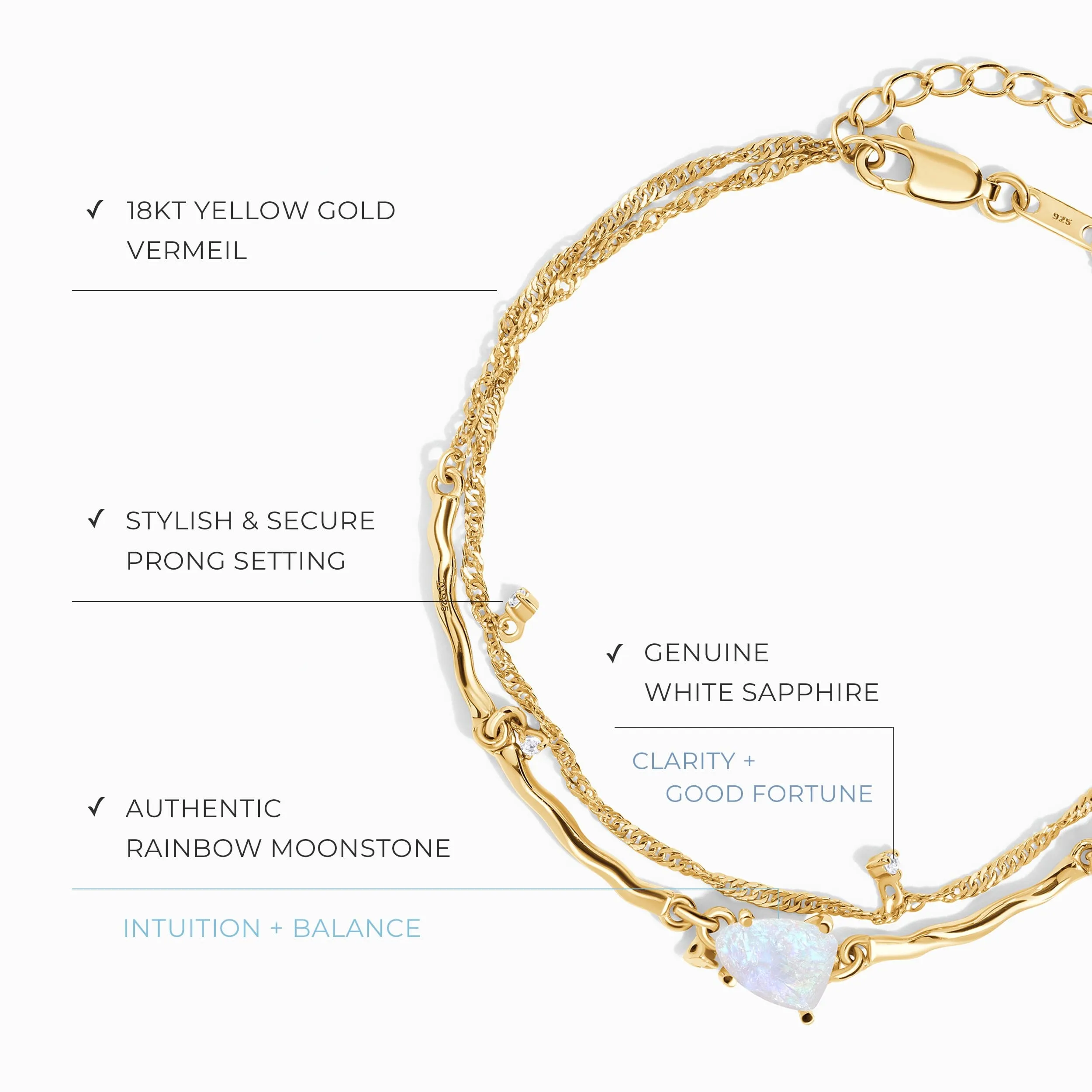 Raw Crystal Bracelet - Flow