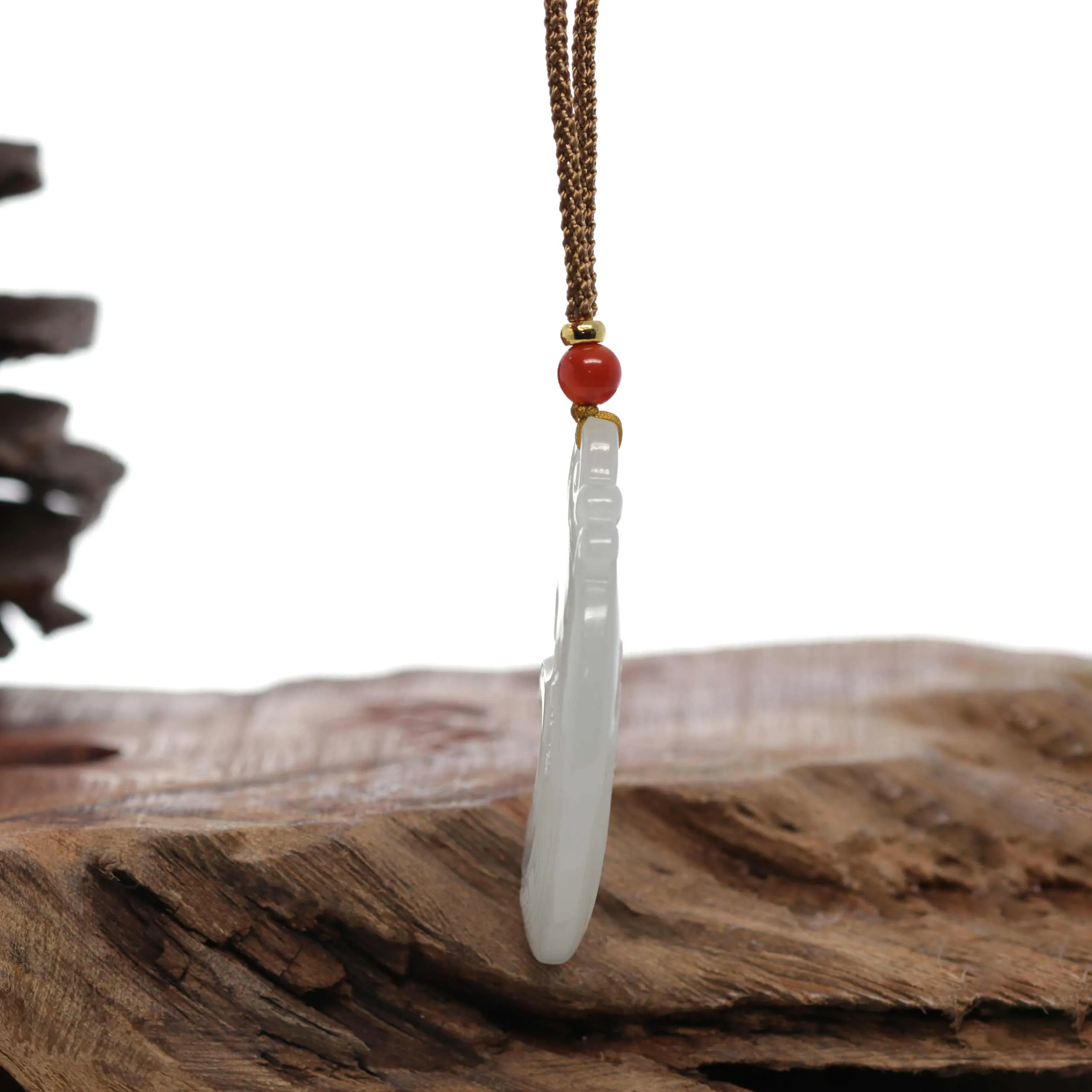 RealJade® "Classic Dragon & Phoenix" Genuine HeTian White Nephrite Jade LongFeng Pendant Necklace