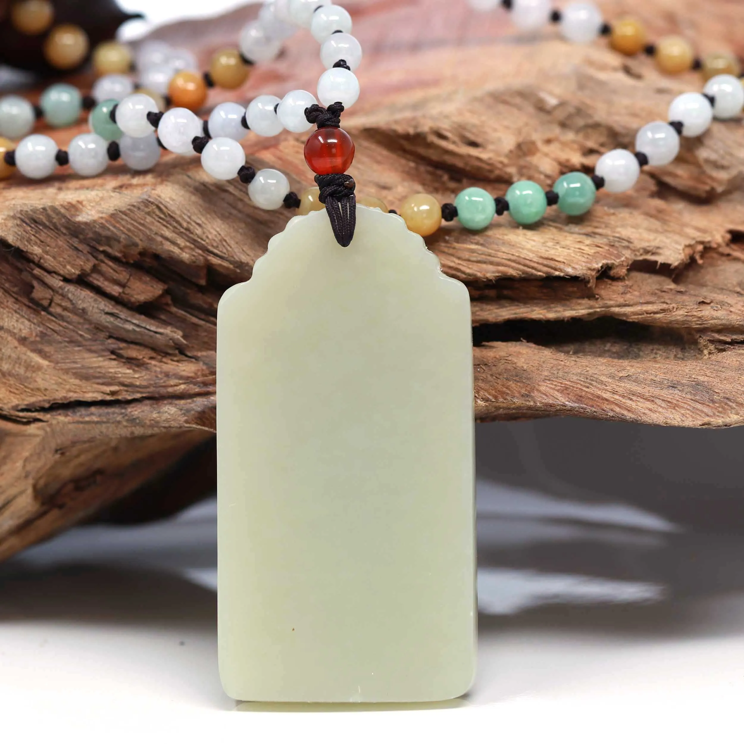 RealJade® "Dragon Rising" Genuine HeTian White Nephrite Jade Dragon Pendant Necklace