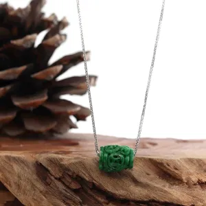 RealJade® "Good Luck Button" Necklace Green Jadeite Jade Lucky TongTong Pendant Necklace