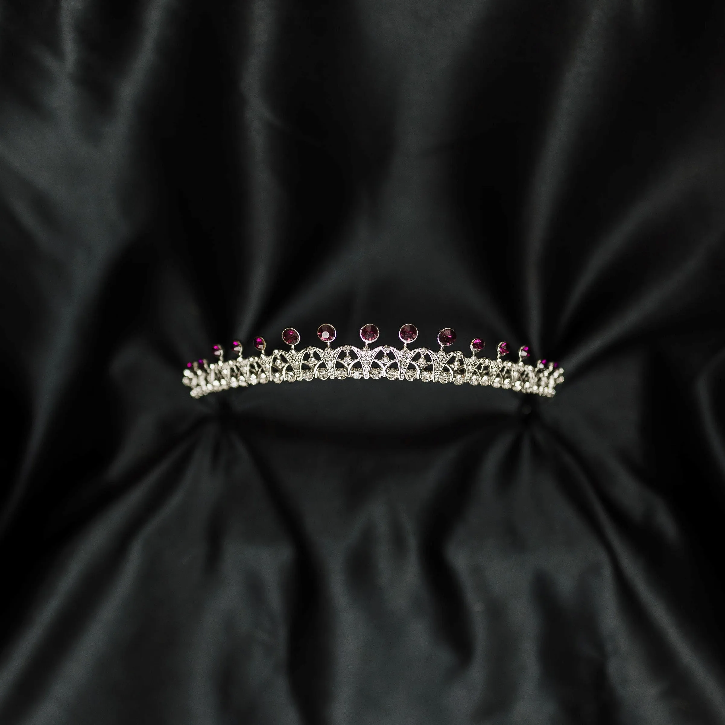 Rory's Tiara in Purple Maroon & Silver