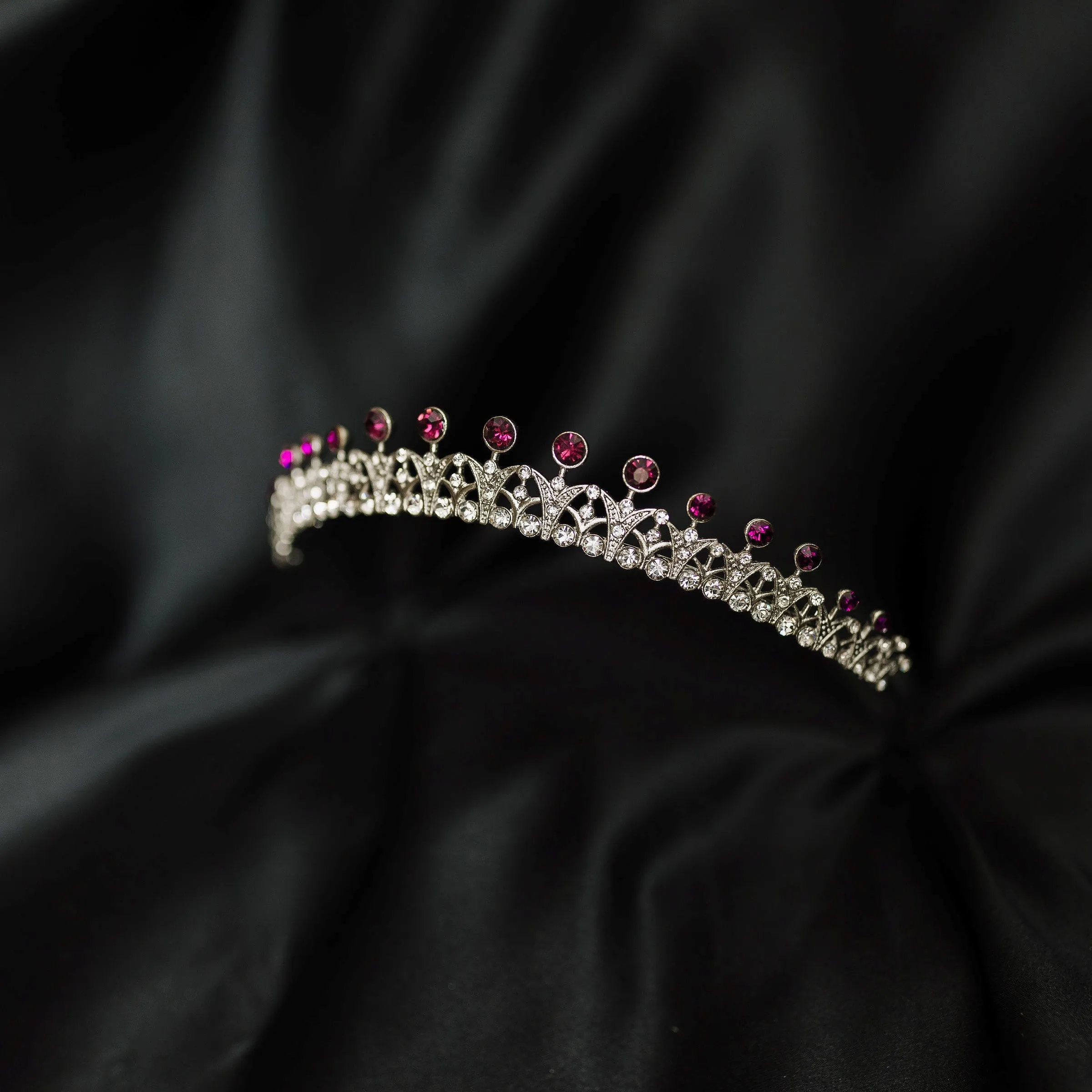 Rory's Tiara in Purple Maroon & Silver