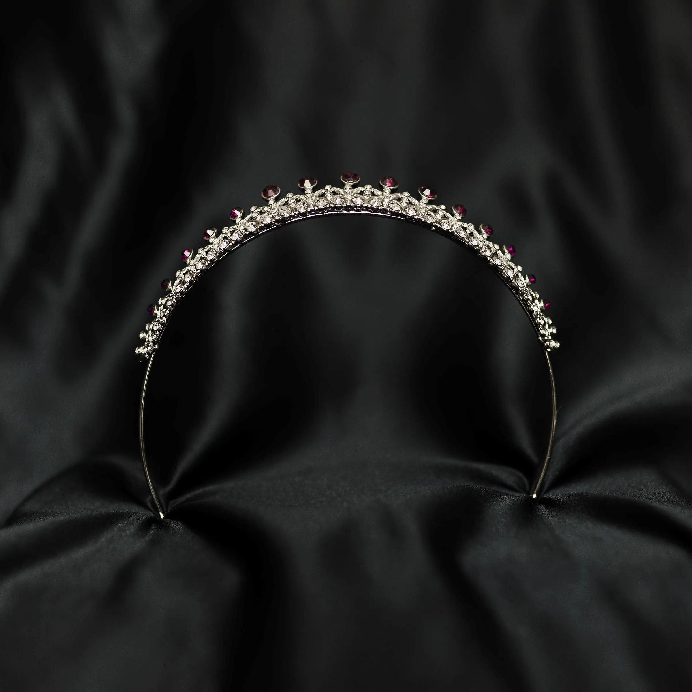 Rory's Tiara in Purple Maroon & Silver