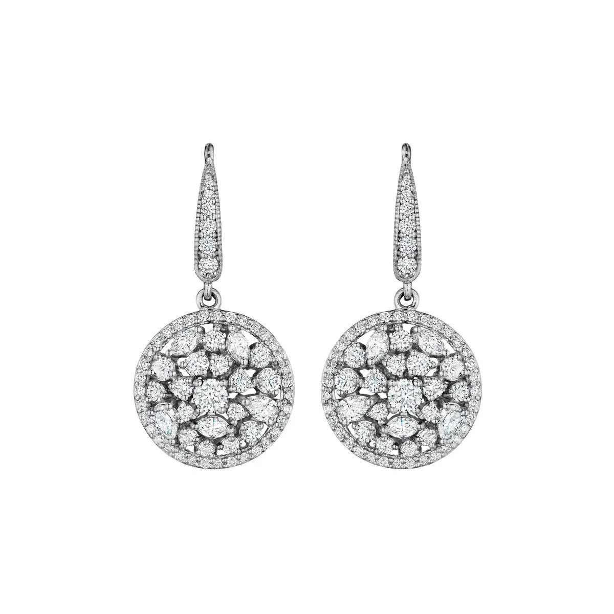 Round Stardust Cluster Earrings