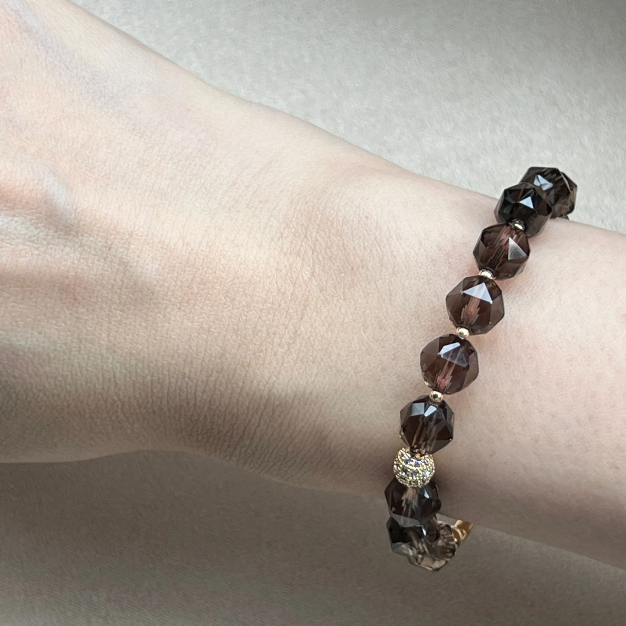 Sage Smoky Quartz Baby Diadem Bracelet