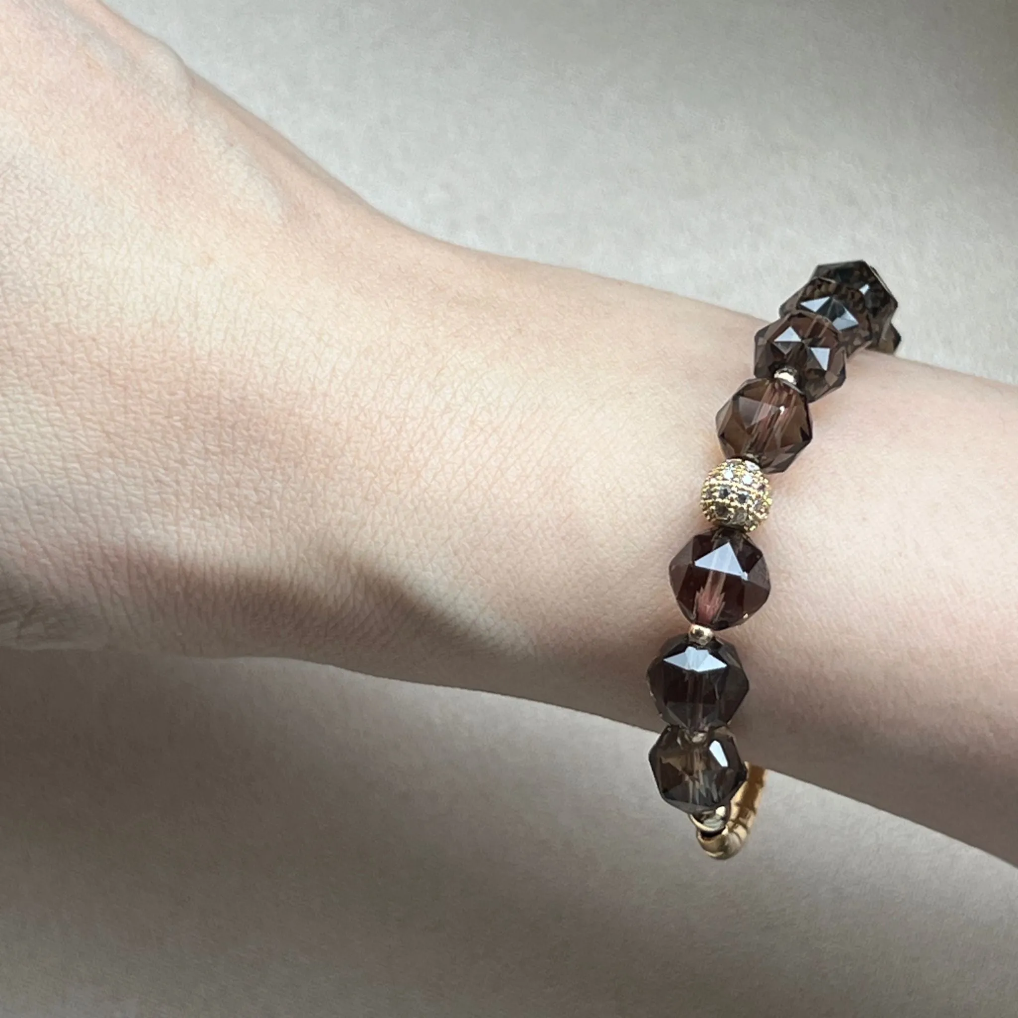 Sage Smoky Quartz Baby Diadem Bracelet