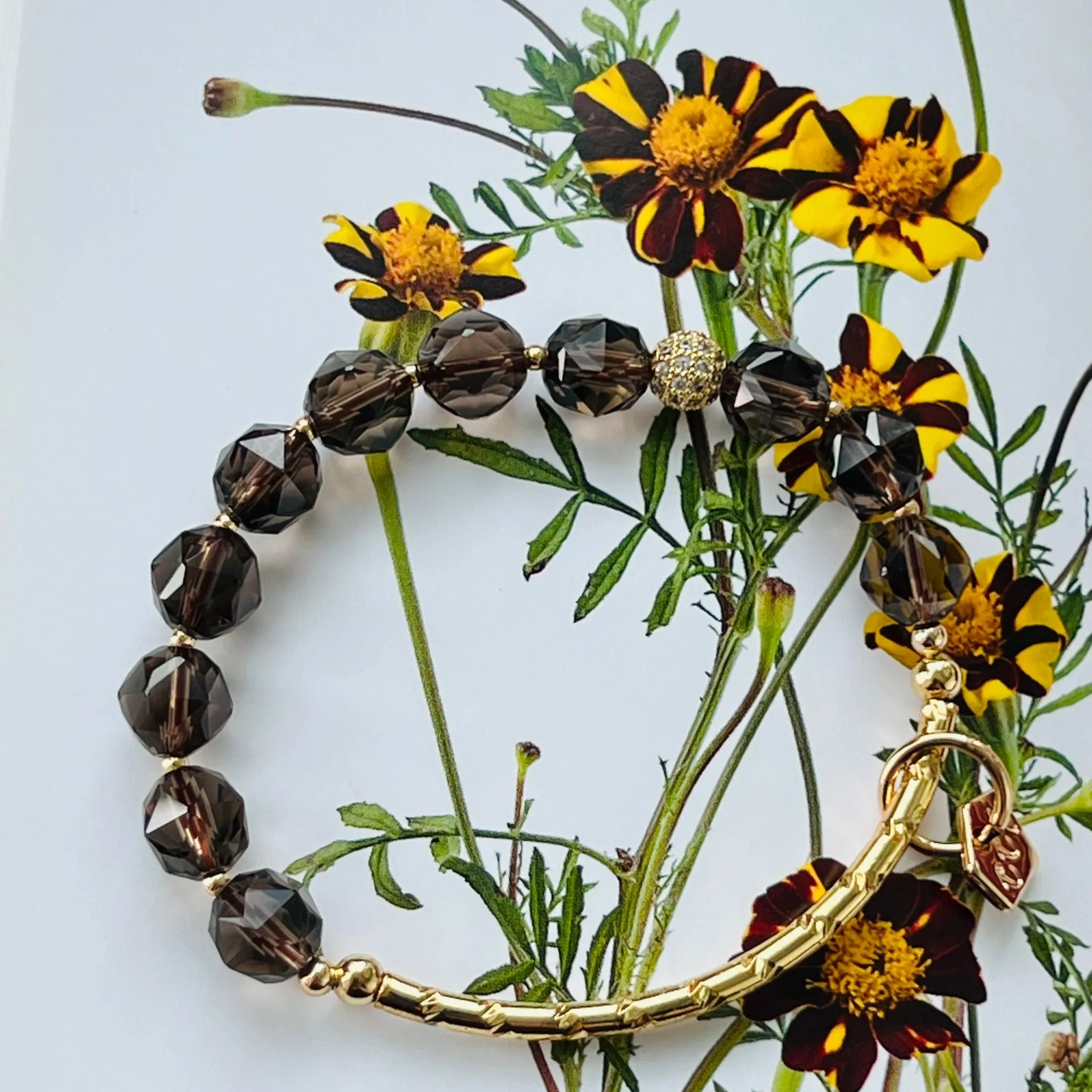 Sage Smoky Quartz Baby Diadem Bracelet