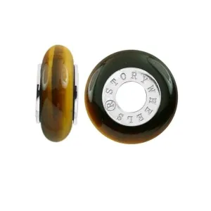 Silver & Tiger Eye Wheel Charm S377TE