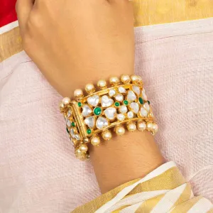 Silver Gold Plated jadau bangle