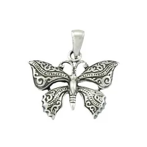 Silver Large Butterfly Pendant