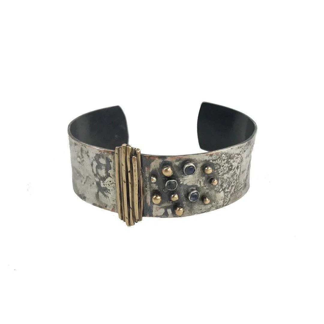 Silver N Sage Bracelet: Moonstone Cuff