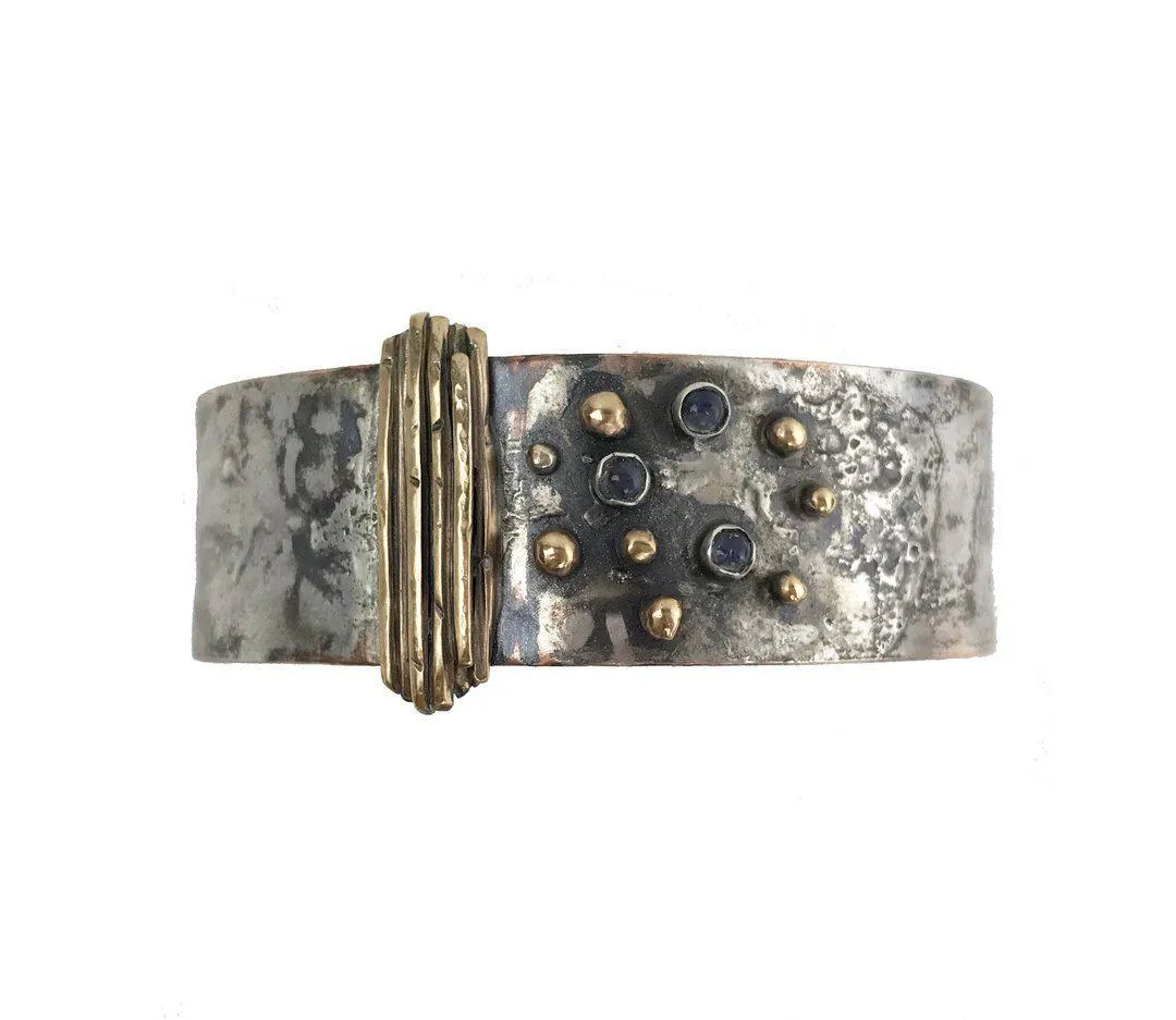 Silver N Sage Bracelet: Moonstone Cuff