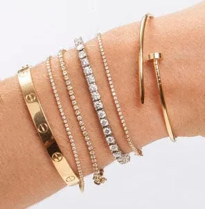 Small 14K Gold and Diamond Tennis Bracelet