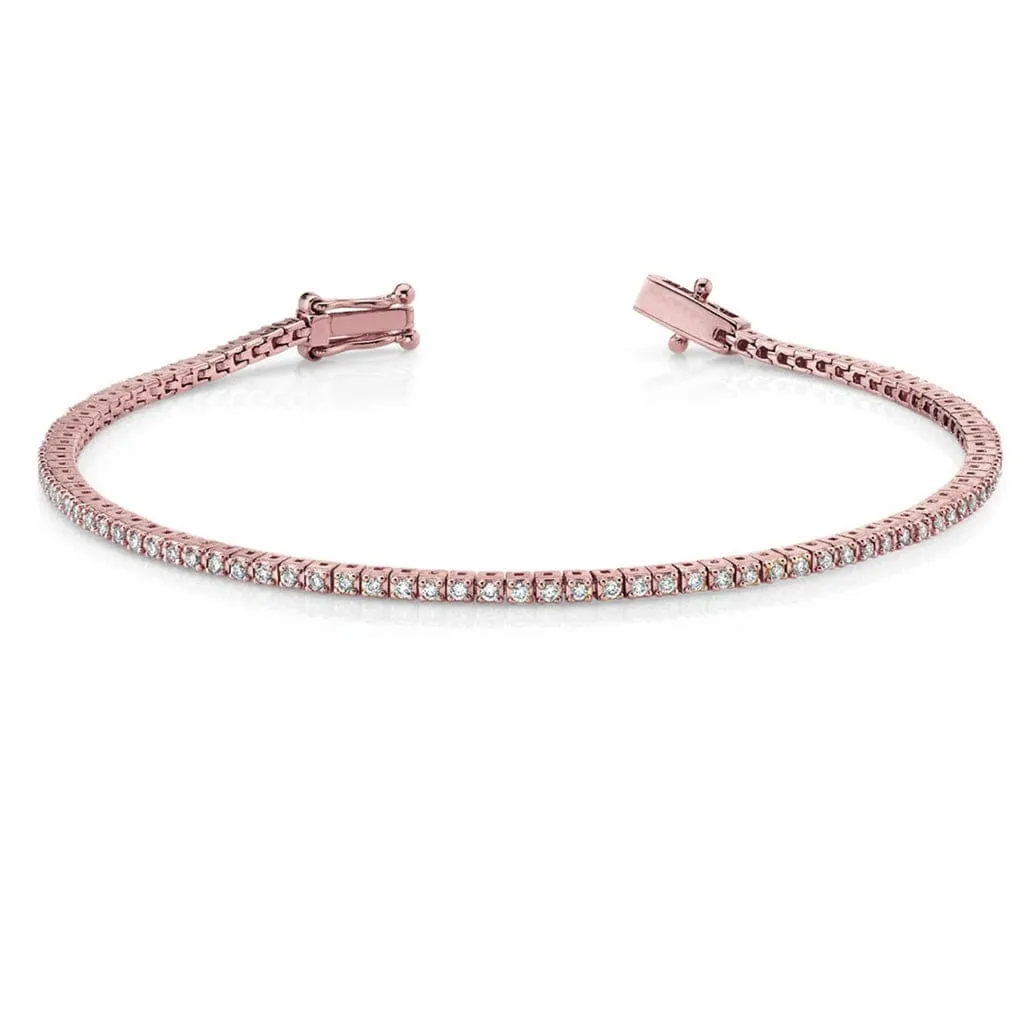 Small 14K Gold and Diamond Tennis Bracelet
