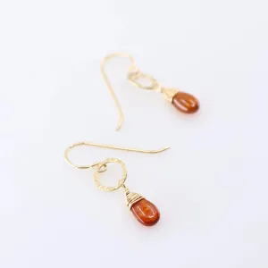 Small Orange Kyanite Teardrop Earrings