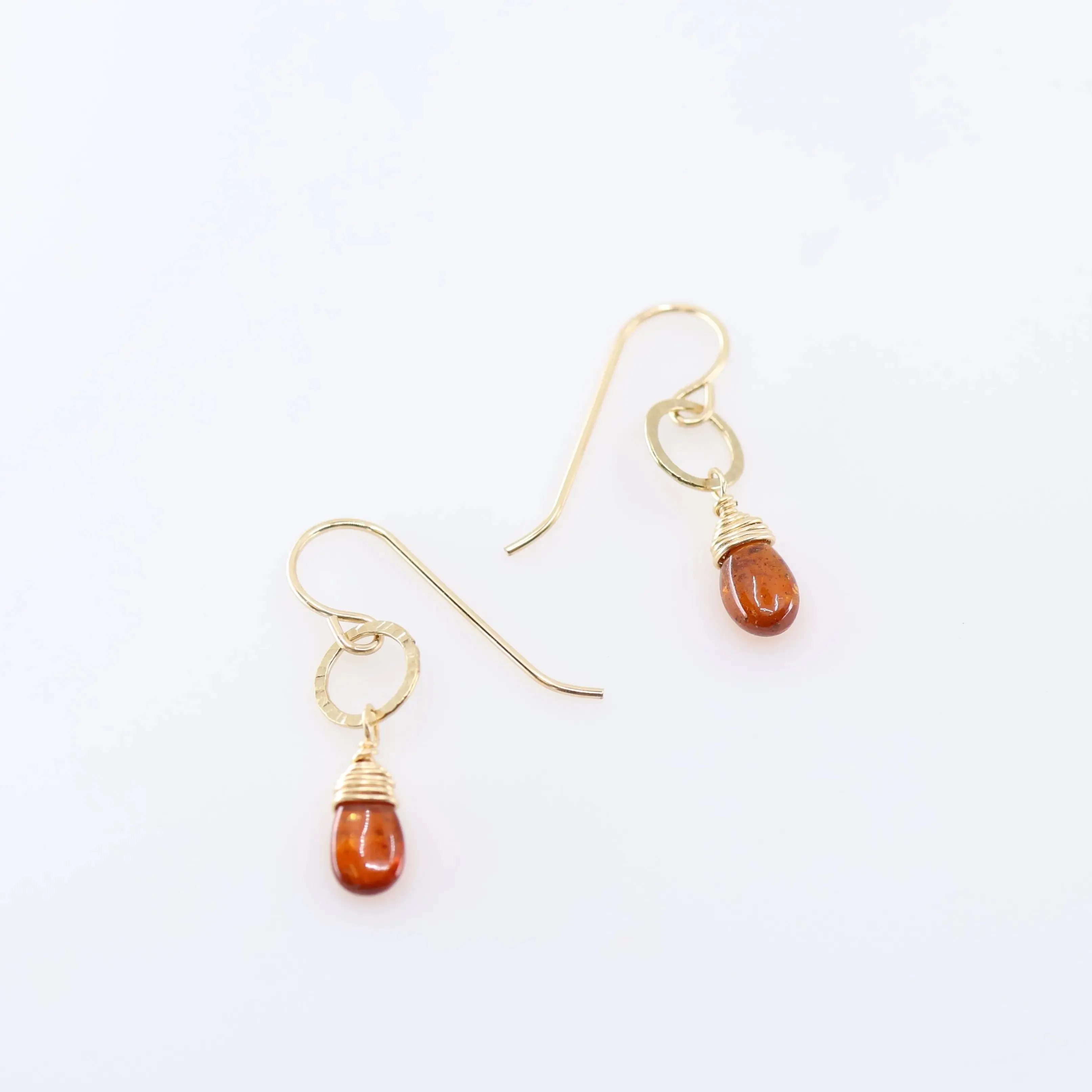 Small Orange Kyanite Teardrop Earrings