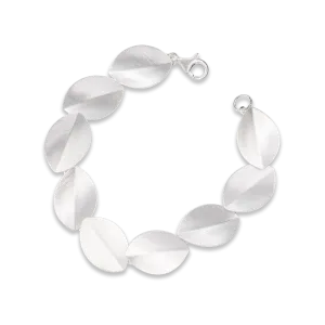 Split Leaf Concave Bracelet Sterling Silver