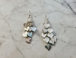 Sterling Chandelier Leaf Earrings