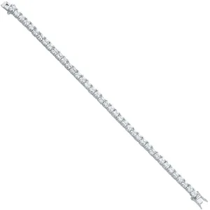Sterling Silver 4.3mm Princess Cut CZ Tennis Bracelet