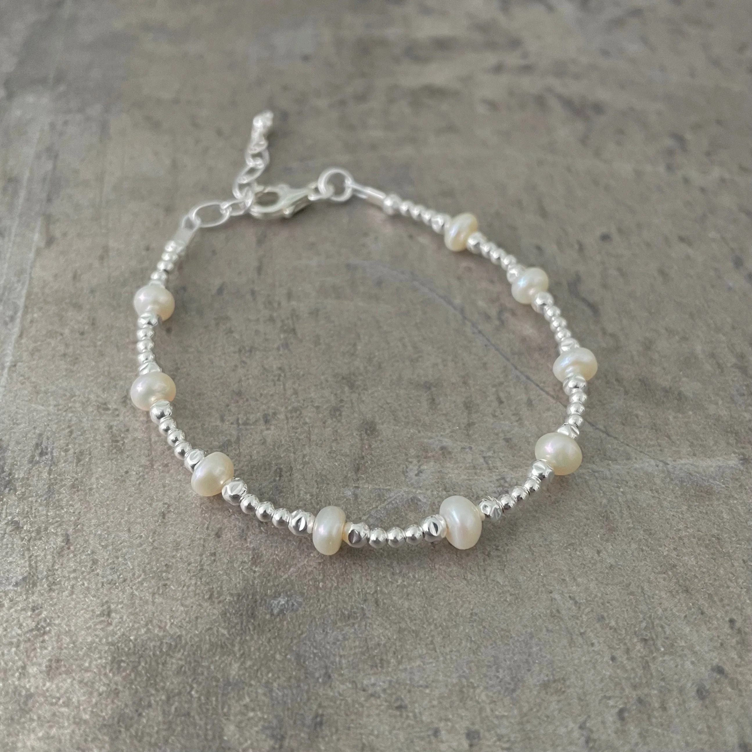 Sterling Silver and Pearl Bracelet, June Birthstone Pearl Jewellery
