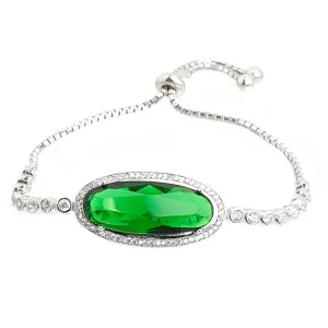 Sterling Silver Cubic Zirconia Pull Tie Bracelet