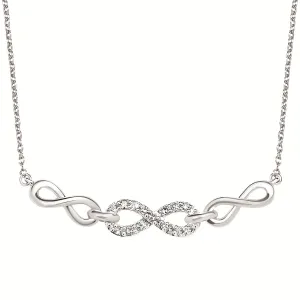 Sterling Silver Curved Infinity Bar Necklace