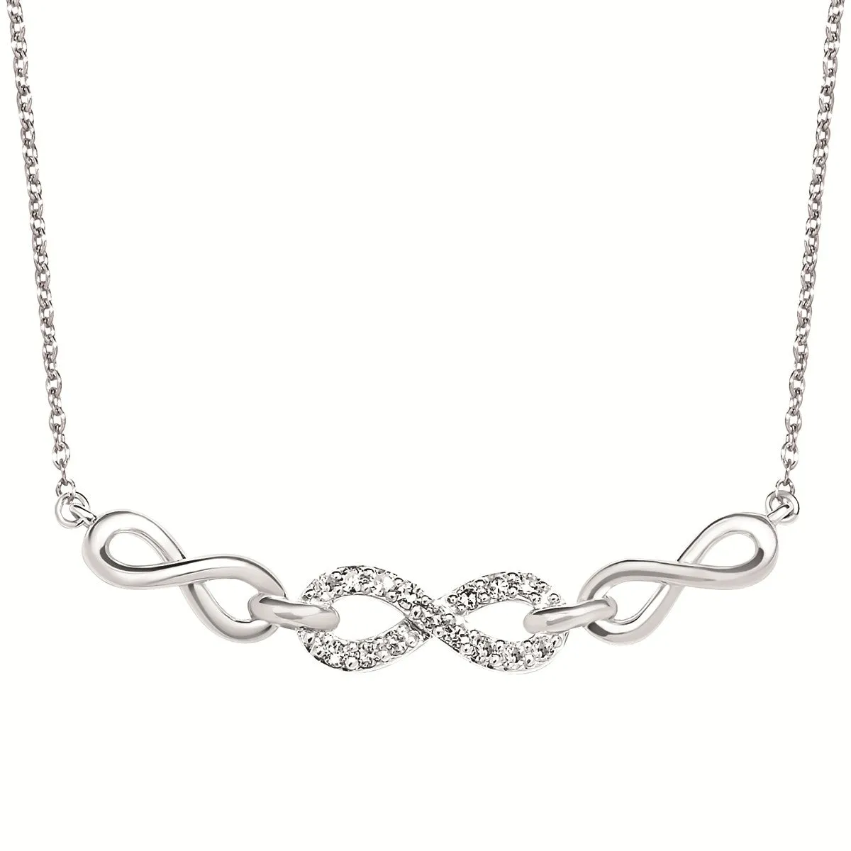 Sterling Silver Curved Infinity Bar Necklace