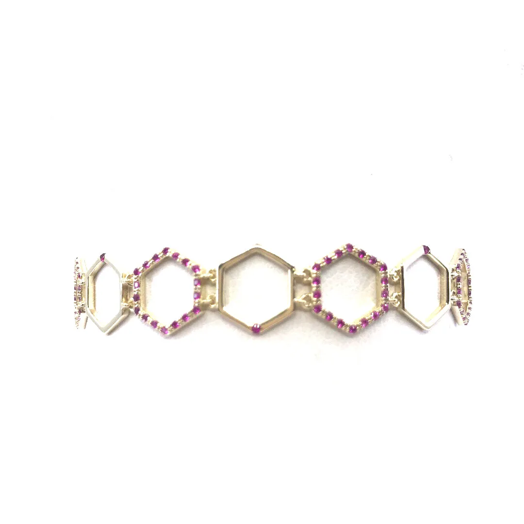 Sterling Silver Hexagon Bracelet