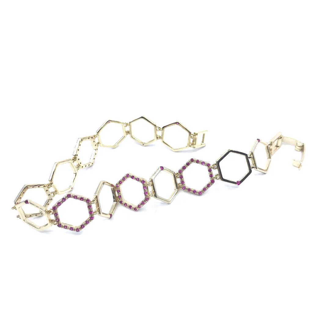 Sterling Silver Hexagon Bracelet