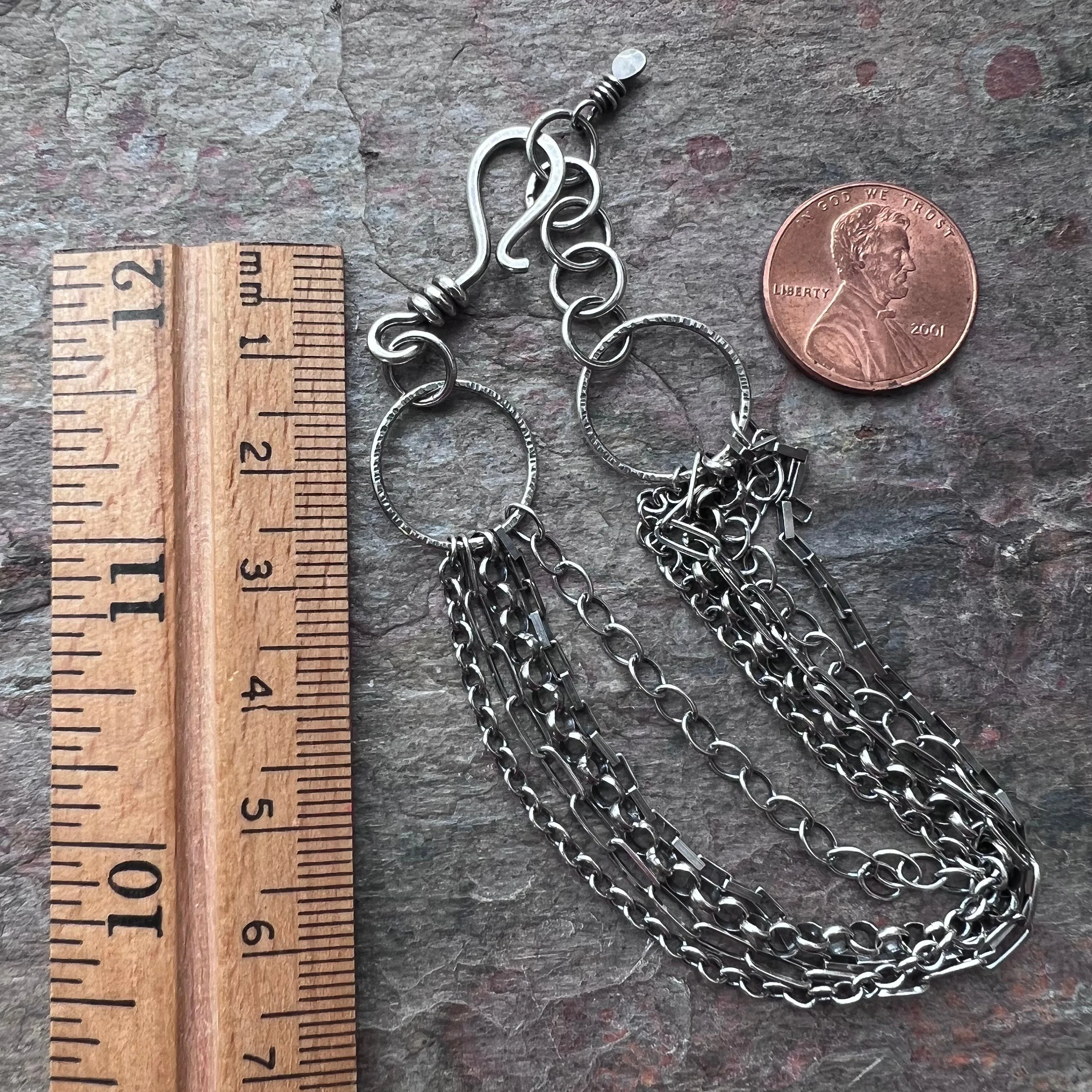 Sterling Silver Multi Chain Bracelet with Sterling Silver Handmade Clasp