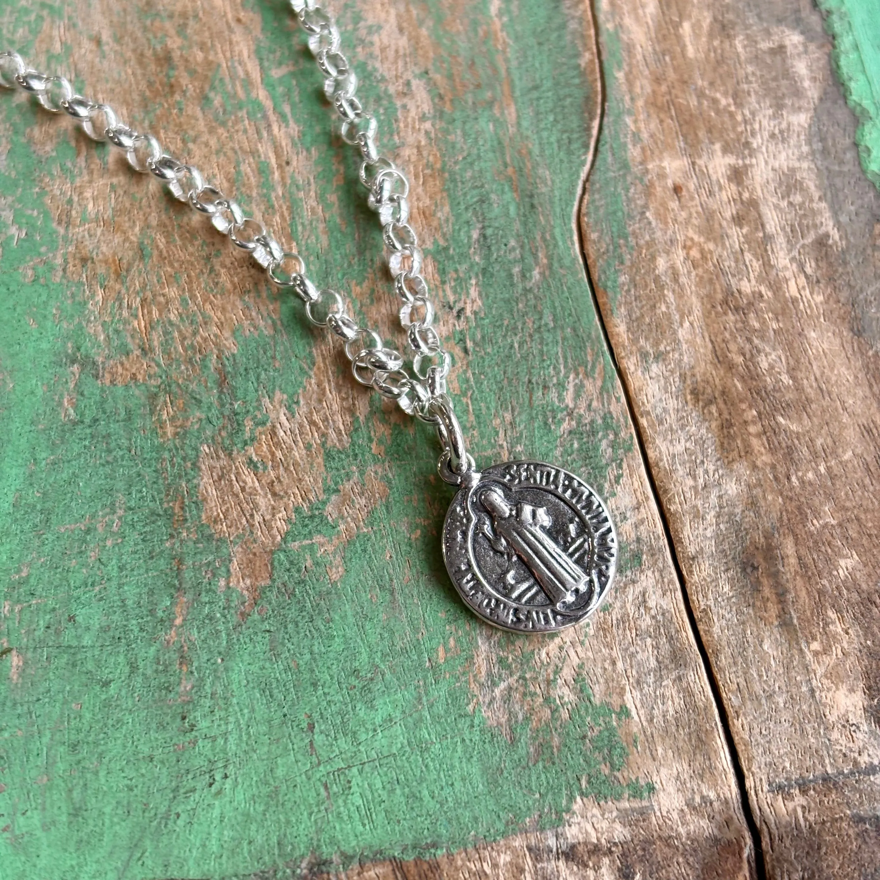 Sterling Silver St Benedict Charm Bracelet