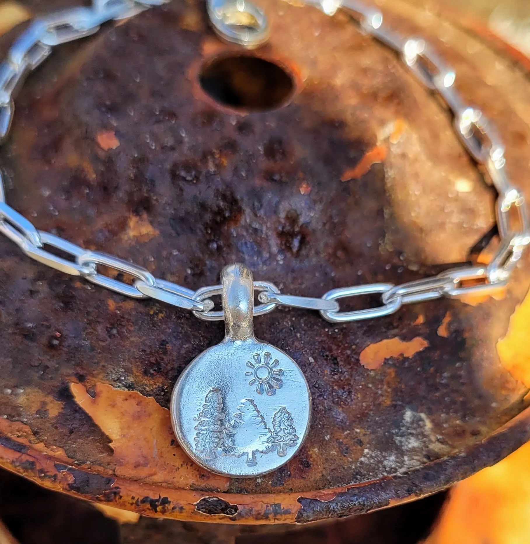 Sunshine Forest Long Link Charm Bracelet
